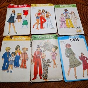 Simplicity Girls Vintage Sewing Pattern Lot